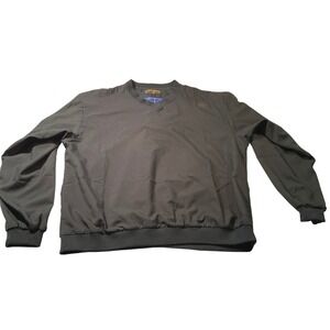 Forrester's Mens V-Neck Golf Windshirt Pullover Black Large‎ Made in USA